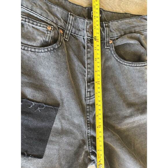 BDG UO Puddle Jeans Women 27 Black Gray Wide Leg Grunge 90s Y2K Patched Denim - Picture 7 of 11